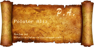 Polster Aliz névjegykártya